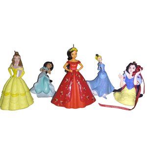 Disney Princess Christmas Ornaments Lot of 5 Belle Cinderella Snow White Ornamen